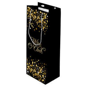 Wine O'Clock Gold Sparkle Wine Gift Bag