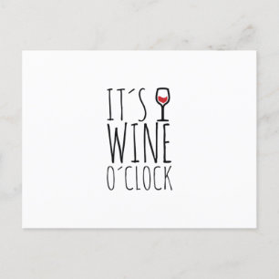 Wine o'clock postcard