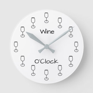 Wine O'Clock Round Clock
