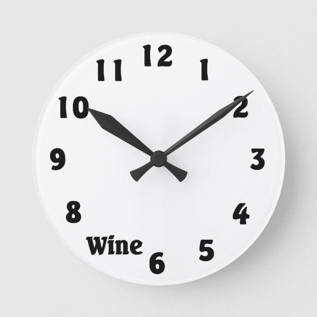 Wine O'Clock Round Clock (Front)