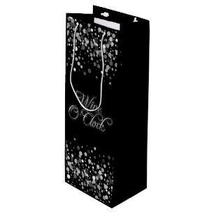 Wine O'Clock Silver Sparkle Wine Gift Bag