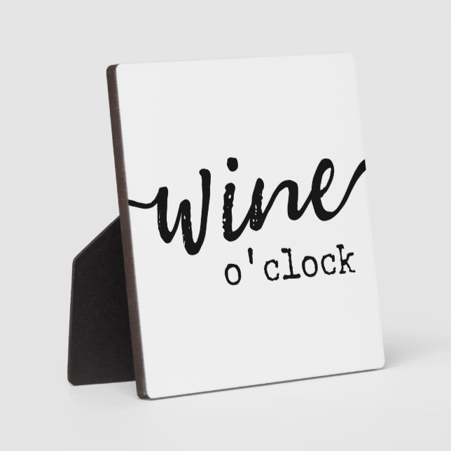 Wine o'clock | Wine Bar Farmhouse Sign  Plaque (Front)