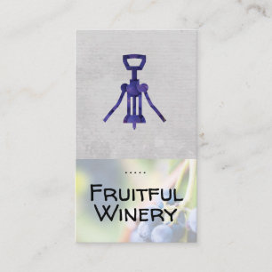 Wine Opener   Grapes on Vine   Sommelier Business Card