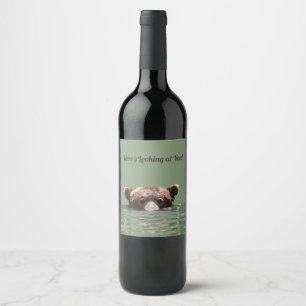 Wine (or Champagne) Bottle Label w/ grizzly bear