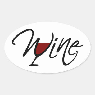 WINE OVAL STICKER