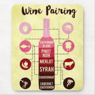 Wine Pairing Guide Food and Wine Fun Mouse Mat