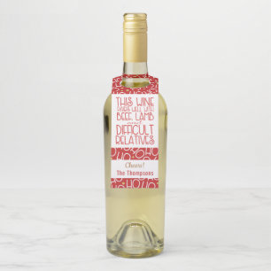Wine Pairs Well Ho Ho Ho Funny Bottle Tag