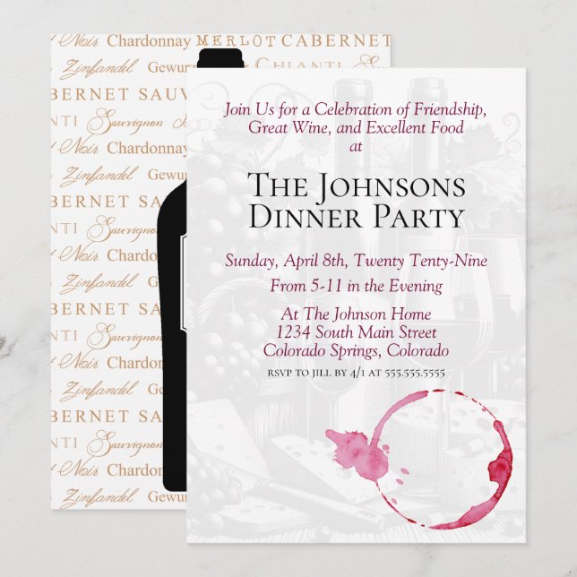 Wine Party Invitation (Front/Back)