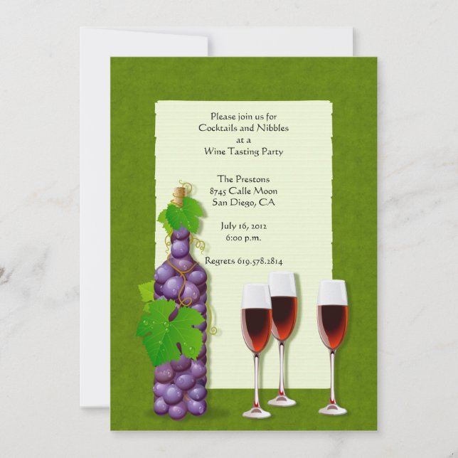 Wine Party Invitations (Front)