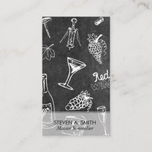Wine Pattern Slate Sommelier Business Card