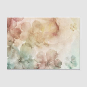 Wine Peacock Green and Cream Large Flowers Tissue Paper