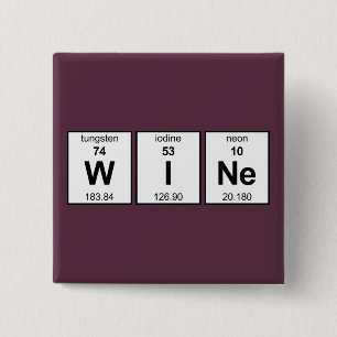 WINe Periodic Table 15 Cm Square Badge