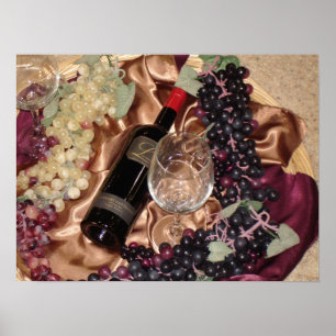 Wine Photo With Grapes Poster