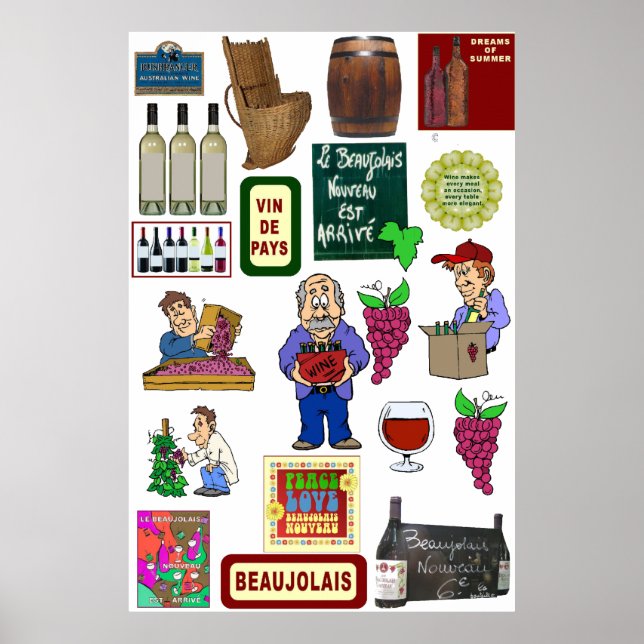 Wine poster, Beaujolais Nouveau Poster (Front)