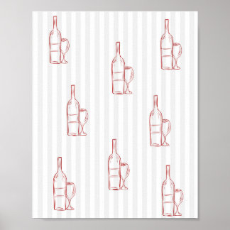 Wine Poster Red Wine Glasses