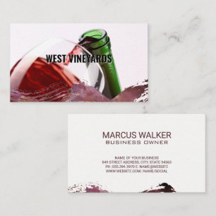 Wine Pour into Glass   Artistic Business Card