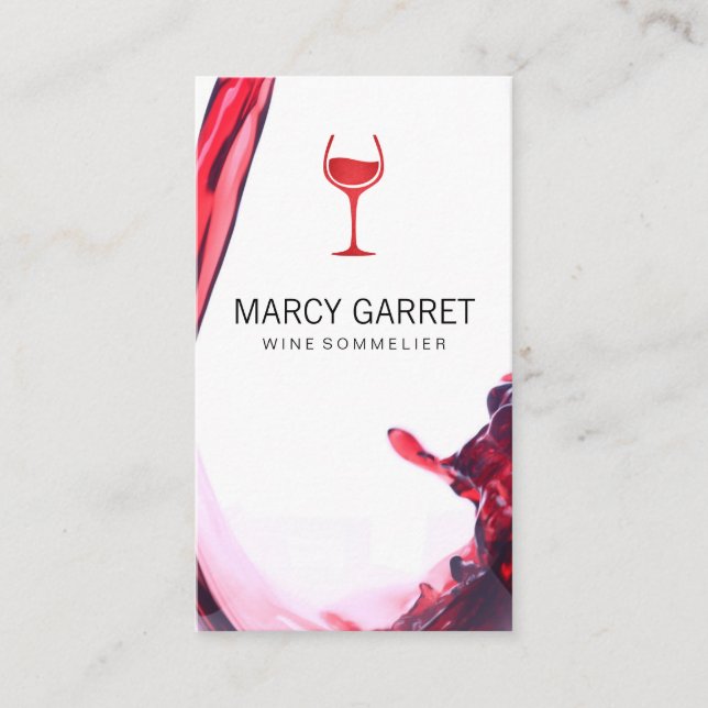 Wine Pour | Splash II Wine Glass Business Card (Front)