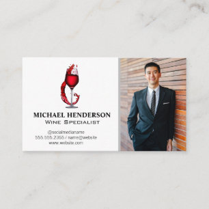 Wine Pour Splash Logo   Customer Photo Business Card