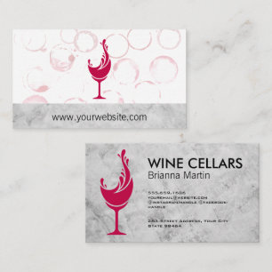Wine Pour Splash Logo   Glass Stains Appointment Card