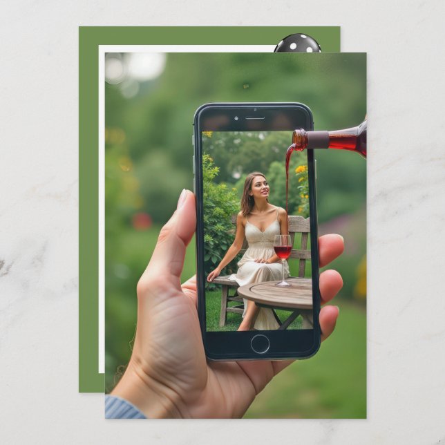 Wine Pouring 30th Birthday Party Invitation (Front/Back)