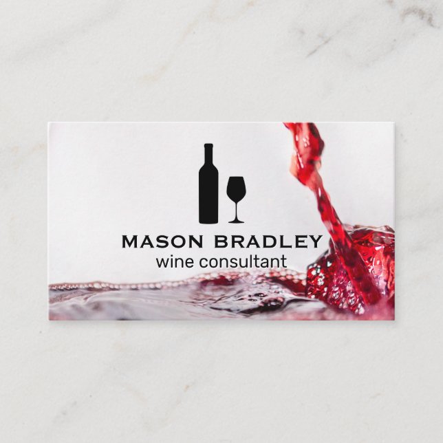 Wine Pouring into Glass Business Card (Front)