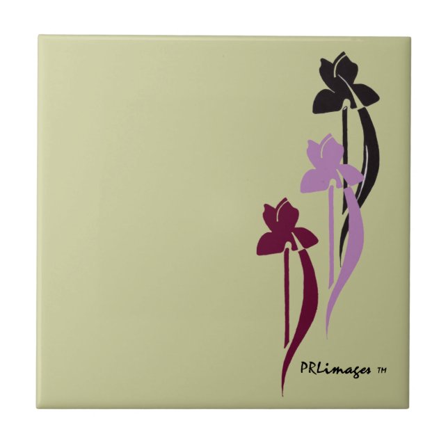 Wine, Purple, and Black Iris Tile (Front)