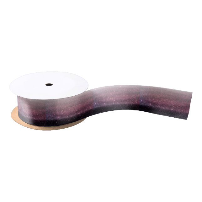 Wine Purple and Navy Blue Faux Glitter Gradient Satin Ribbon (Spool)