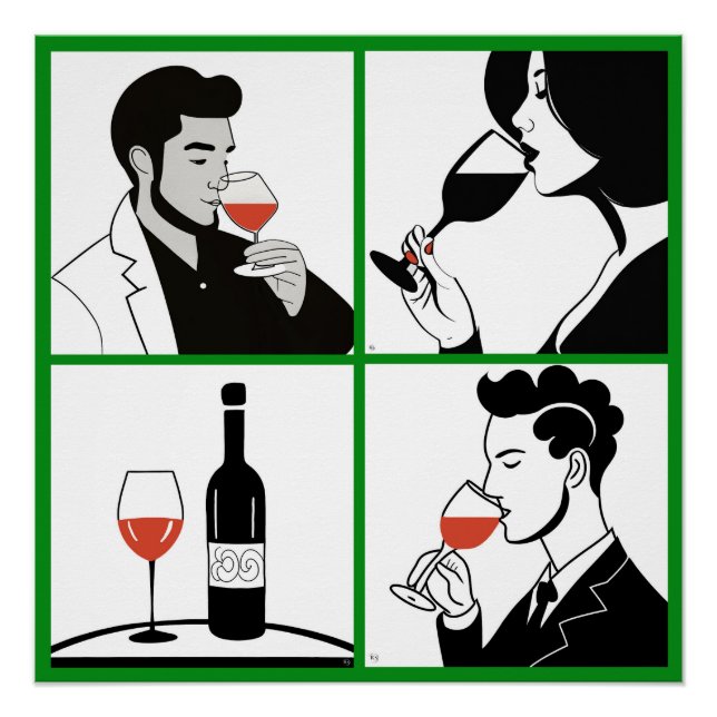 Wine Quartet Glossy Poster (Front)