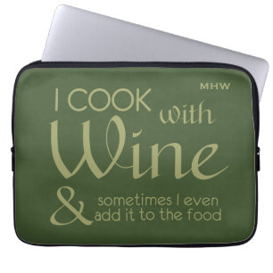 Wine Quote custom monogram laptop sleeves