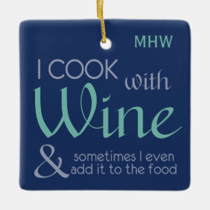 Wine Quote custom monogram ornaments