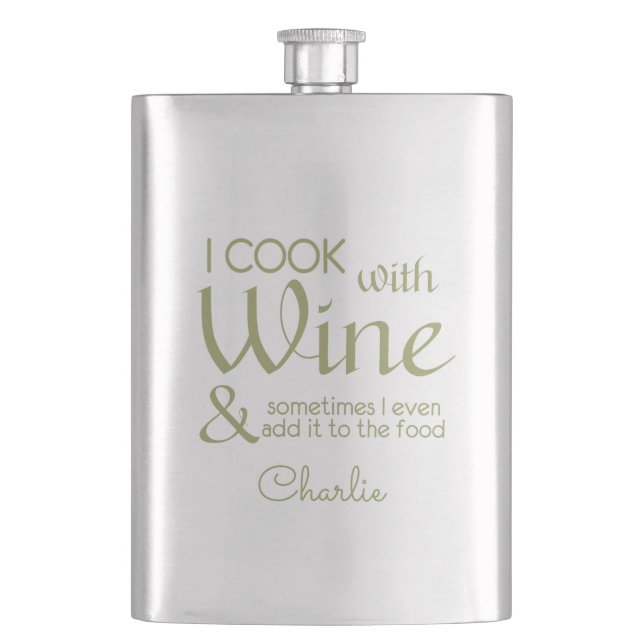 Wine Quote custom name flask (Front)