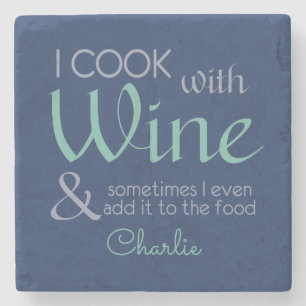 Wine Quote custom name stone coaster
