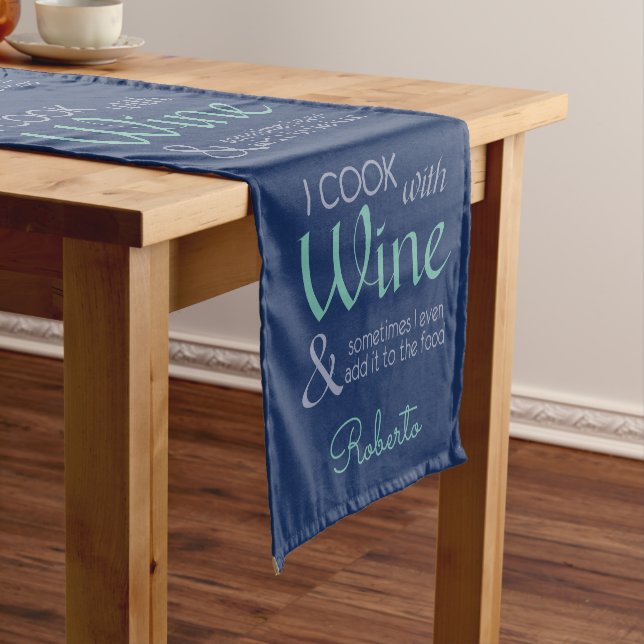 Wine Quote custom name table runner (In Situ)