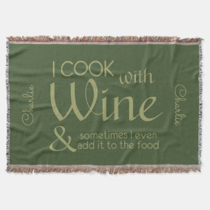 Wine Quote custom name throw blanket