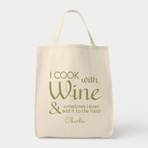 Wine Quote custom name tote bags