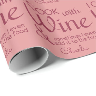 Wine Quote custom name wrapping paper