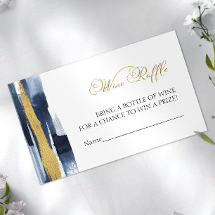 Wine Raffle Game   Abstract Blue Bridal Shower Enclosure Card