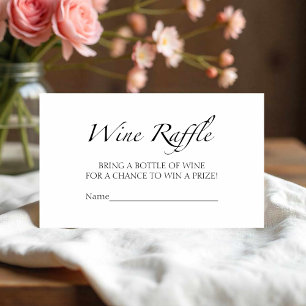 Wine Raffle Game   Black & White Bridal Shower Enclosure Card