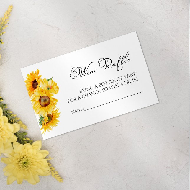 Wine Raffle Game | Sunflower Fall Bridal Shower Enclosure Card (Creator Uploaded)