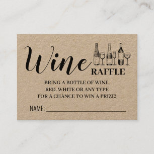 Wine raffle ticket english spanish shower card