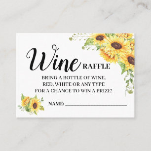 Wine raffle ticket english spanish shower card
