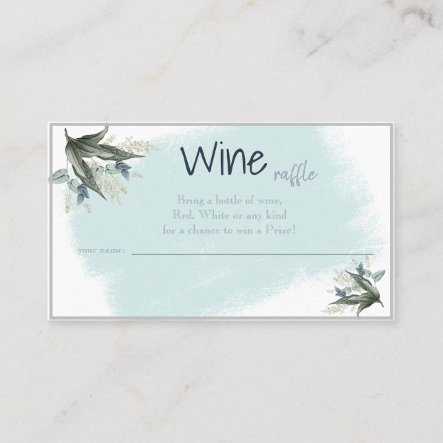 Wine Raffle Wedding Bridal Shower Card (Front)