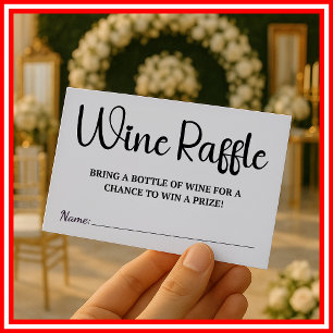 Wine Raffle Wedding Bridal Shower Enclosure Card