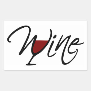 WINE RECTANGULAR STICKER