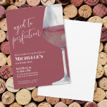Wine Red 60th Birthday Party Invitation<br><div class="desc">Elegant Red Wine Simple Sixty 60th Birthday Party Invitation. Celebrate sixty years in style with this modern twist on a classic invitation. The design features a large watercolor red and grey wine glass on the right side, set against a rich burgundy red background. The phrase "Aged to Perfection" appears at...</div>