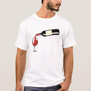 wine_red_bottle_verse_glass_foot_alcohol_humor T-Shirt