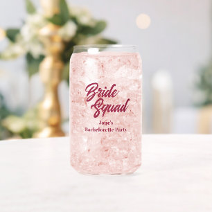 Wine Red Bride Squad Bachelorette Party Can Glass