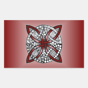 Wine Red Celtic Knot Original Rectangular Sticker