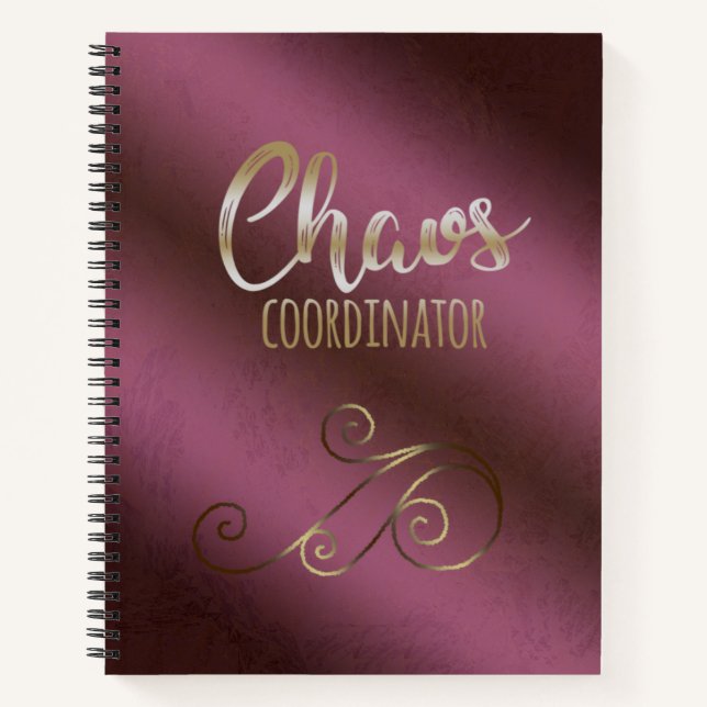 Wine Red Chaos Coordinator Journal Notebook (Front)