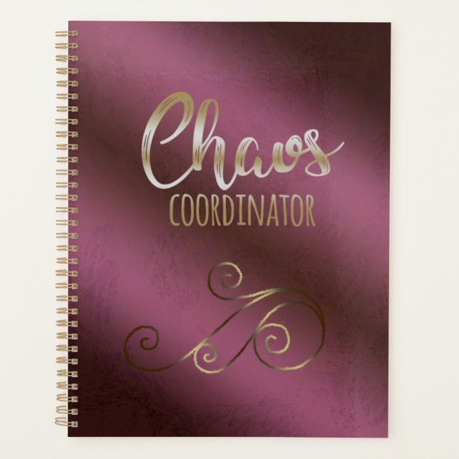 Wine Red Chaos Coordinator Planner (Front)